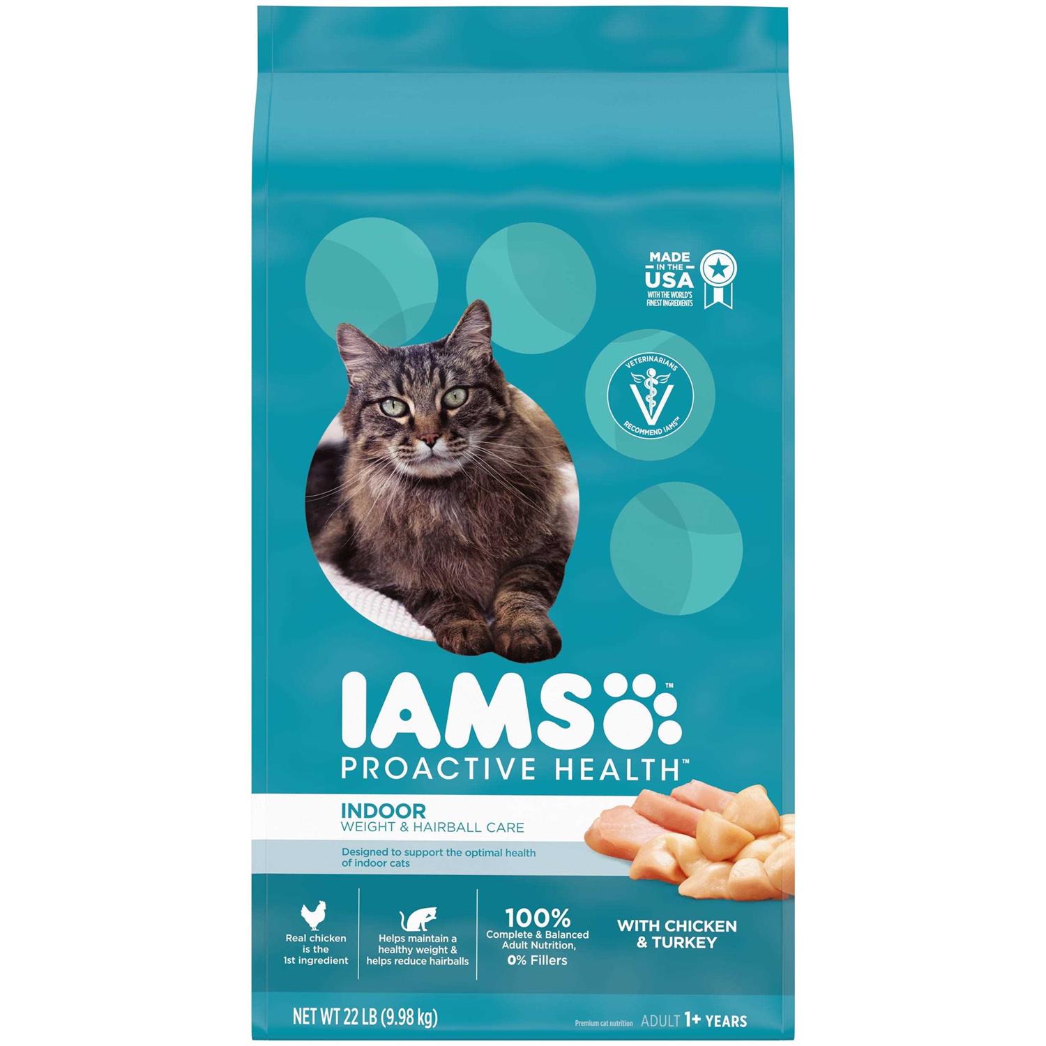 IAMS ProActive Health Weight & Hairball Care Adult Indoor Dry Cat Food - Healthber