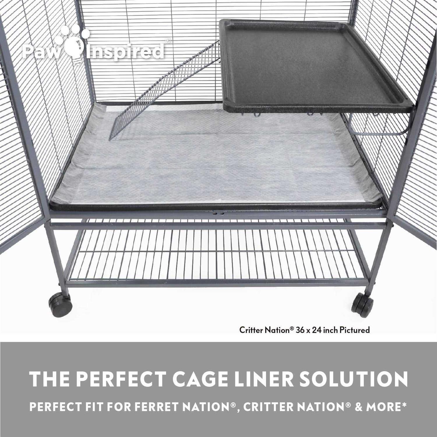 Paw Inspired Disposable Guinea Pig Cage Liners Bamboo Charcoal Odor Controlling - Healthber