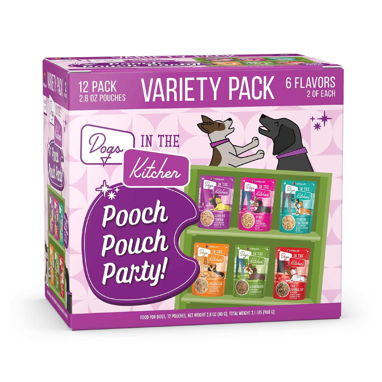 Weruva Dogs in the Kitchen Dog Food Pooch Pouch Party! Variety Pack - Healthber