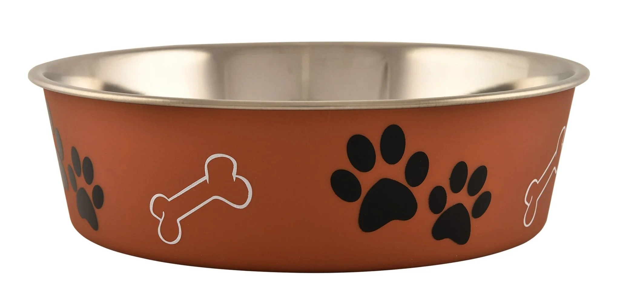 Loving Pets Bella Paw Print Pet Feeding Bowl - Large (2 qt) - Healthber