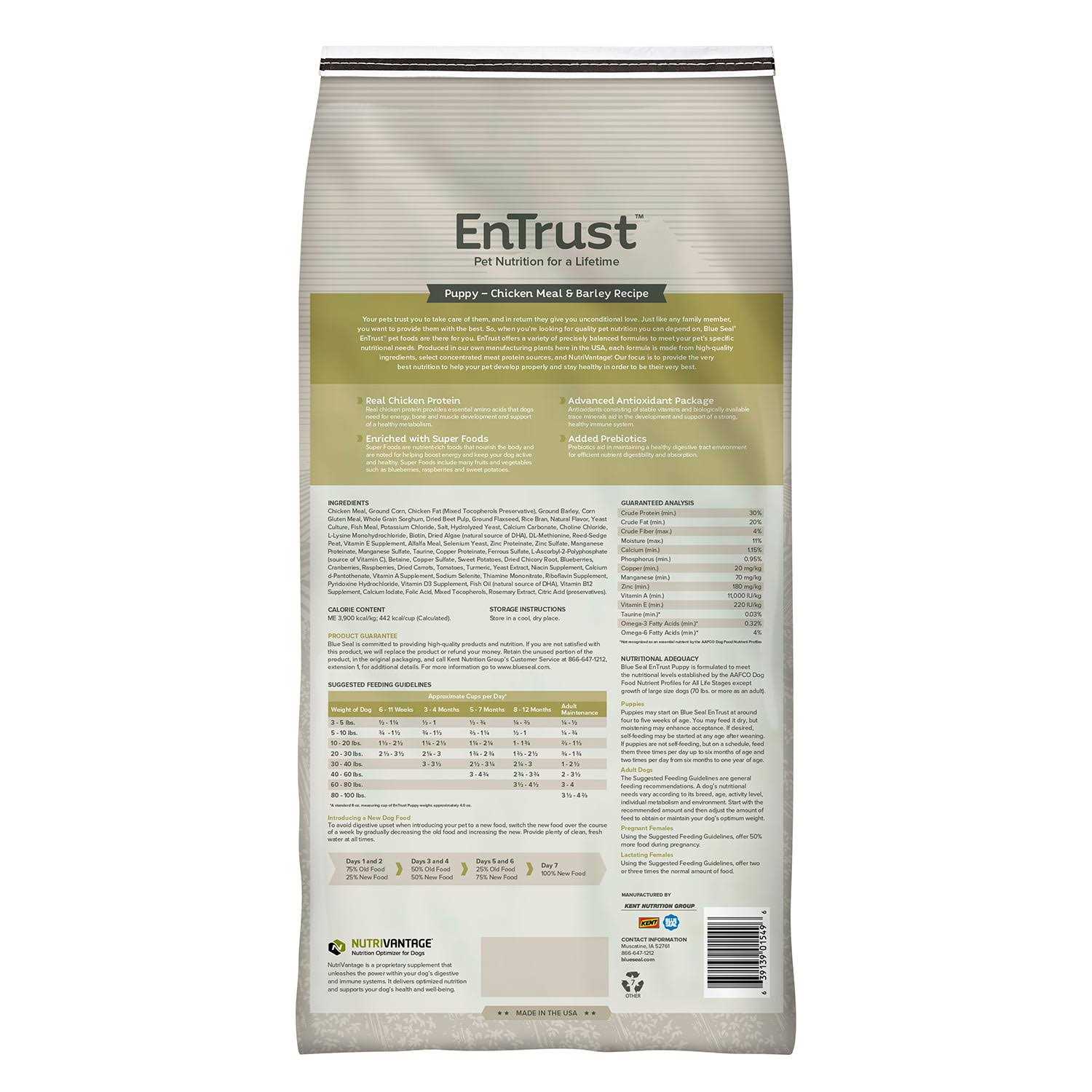 EnTrust Puppy Chicken Meal & Barley Recipe - Healthber
