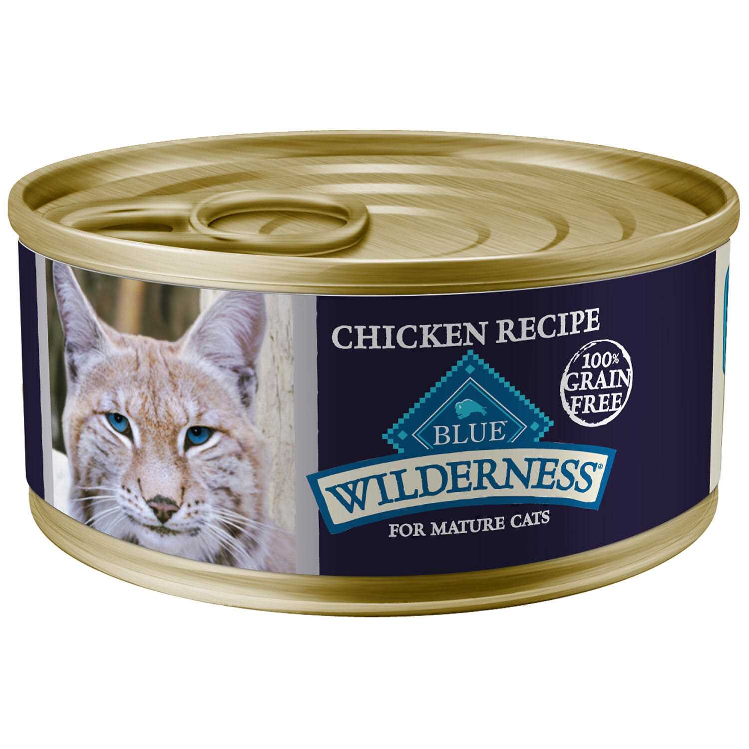 Blue Buffalo Wilderness Mature Chicken Recipe Grain-Free Wet Cat Food Can - Healthber