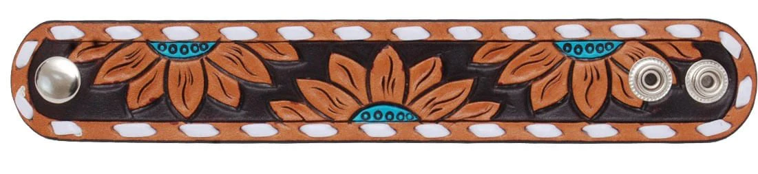Rafter T Turquoise Sunflower Cuff Bracelet - Healthber