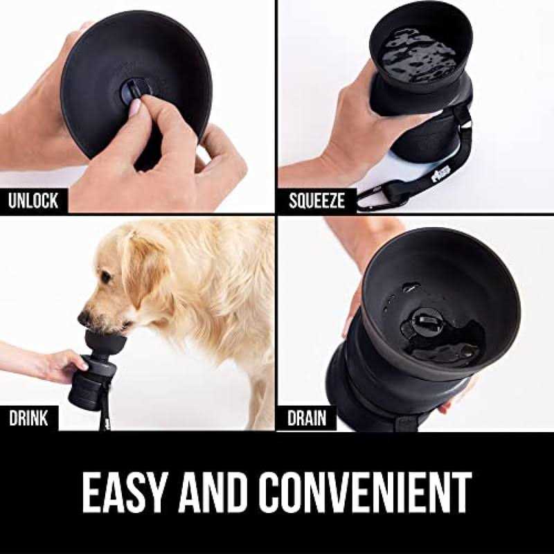 Gorilla Grip Leak Proof Portable Dog Water Bottle Multifunction Design with Bowl Cap - Healthber
