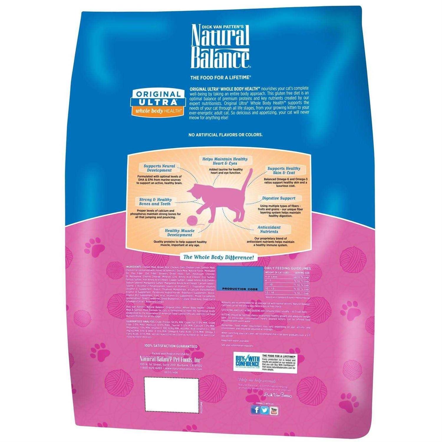 Natural Balance Original Ultra Whole Body Health Kitten to Adult Cat Dry Food - Healthber