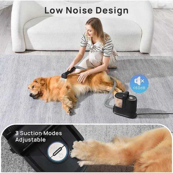 iPettie Pet Grooming vacuum with 6-in 1 Grooming Kit - Healthber