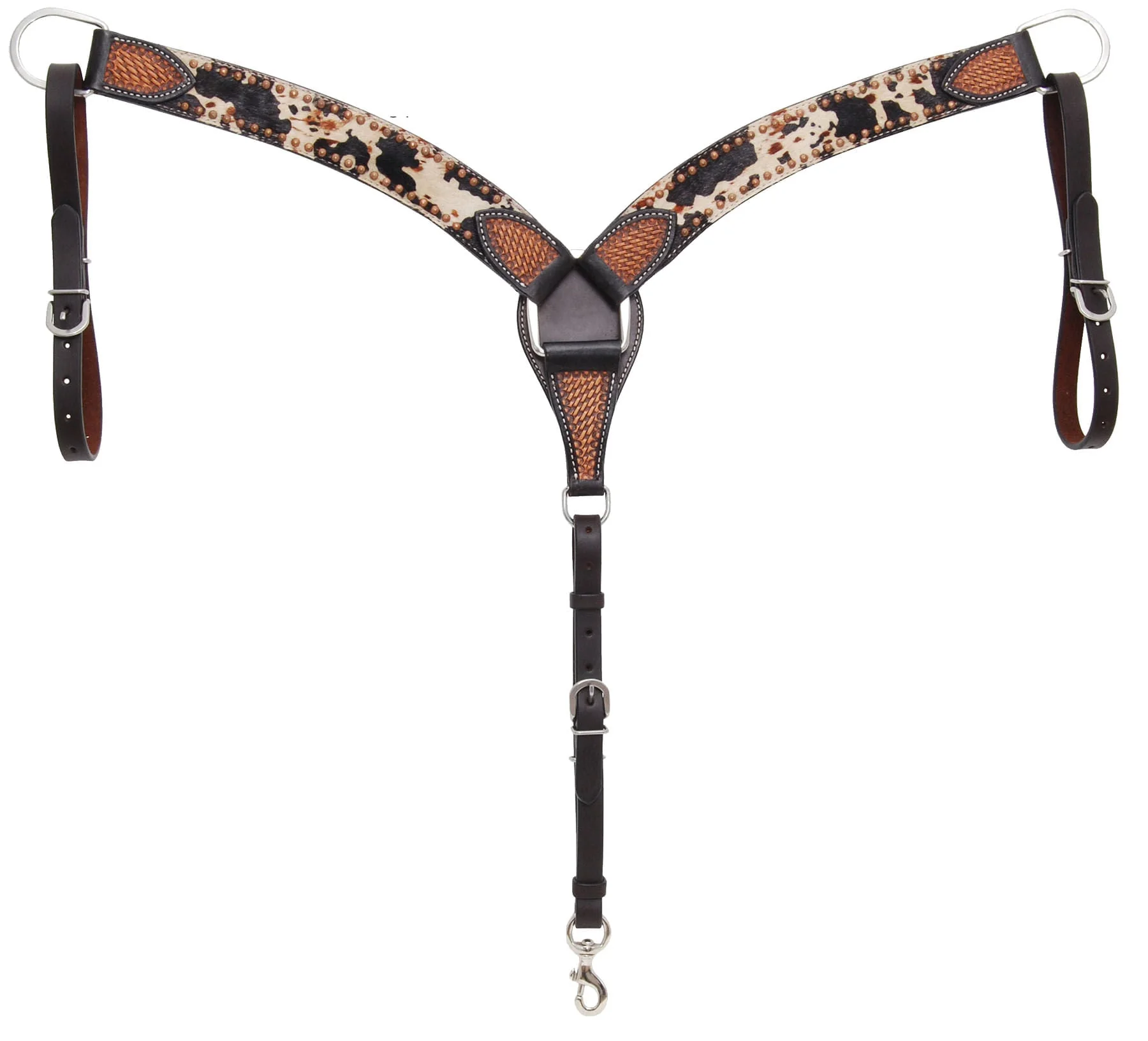 Rafter T Peppered Hide Breast Collar - Healthber