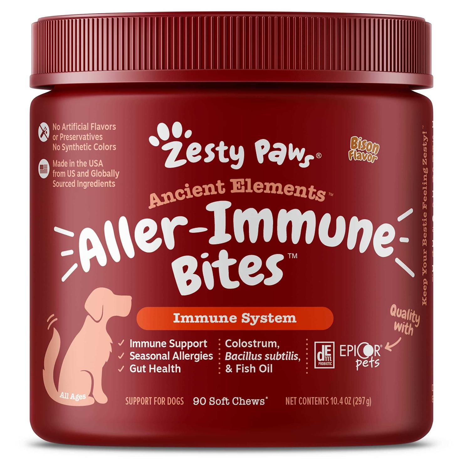 Zesty Paws Dog Allergy Relief Anti Itch Supplement Omega 3 Probiotics for Dogs - Healthber