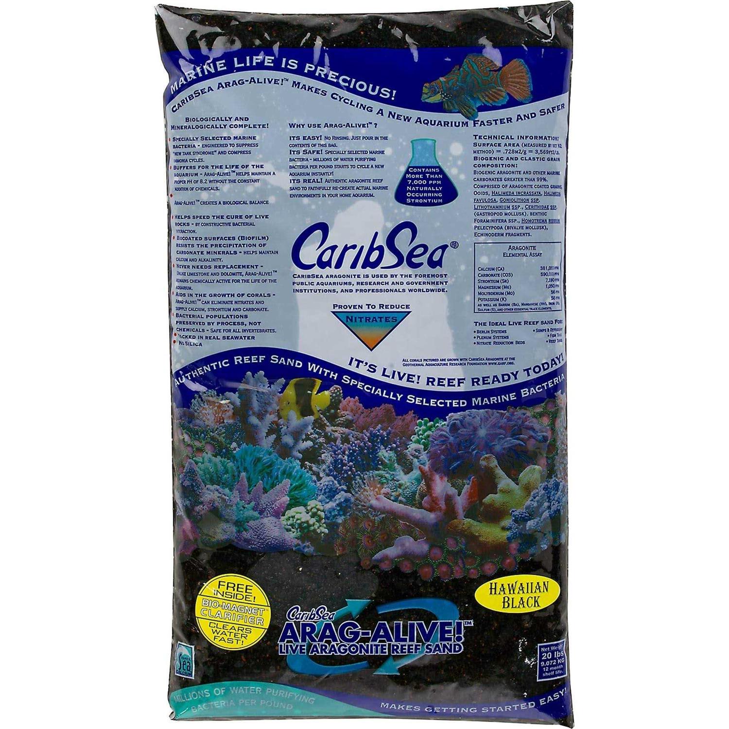 CaribSea Arag-Alive Hawaiian Black Aquarium Sand - Healthber