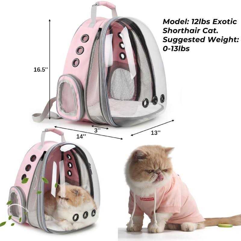 Lollimeow Pet Carrier Backpack, Bubble Backpack Carrier, Cats and Puppies,Airline-Approved - Healthber