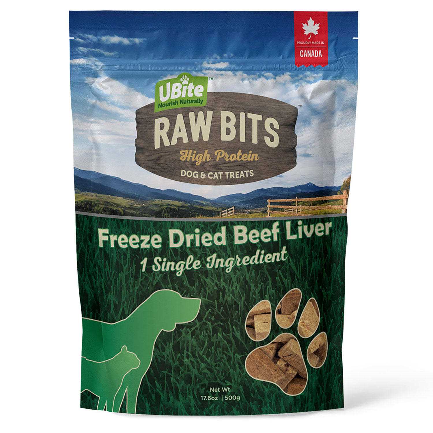 UBite Raw Bits Freeze-Dried Beef Liver Dog + Cat Treats - Healthber