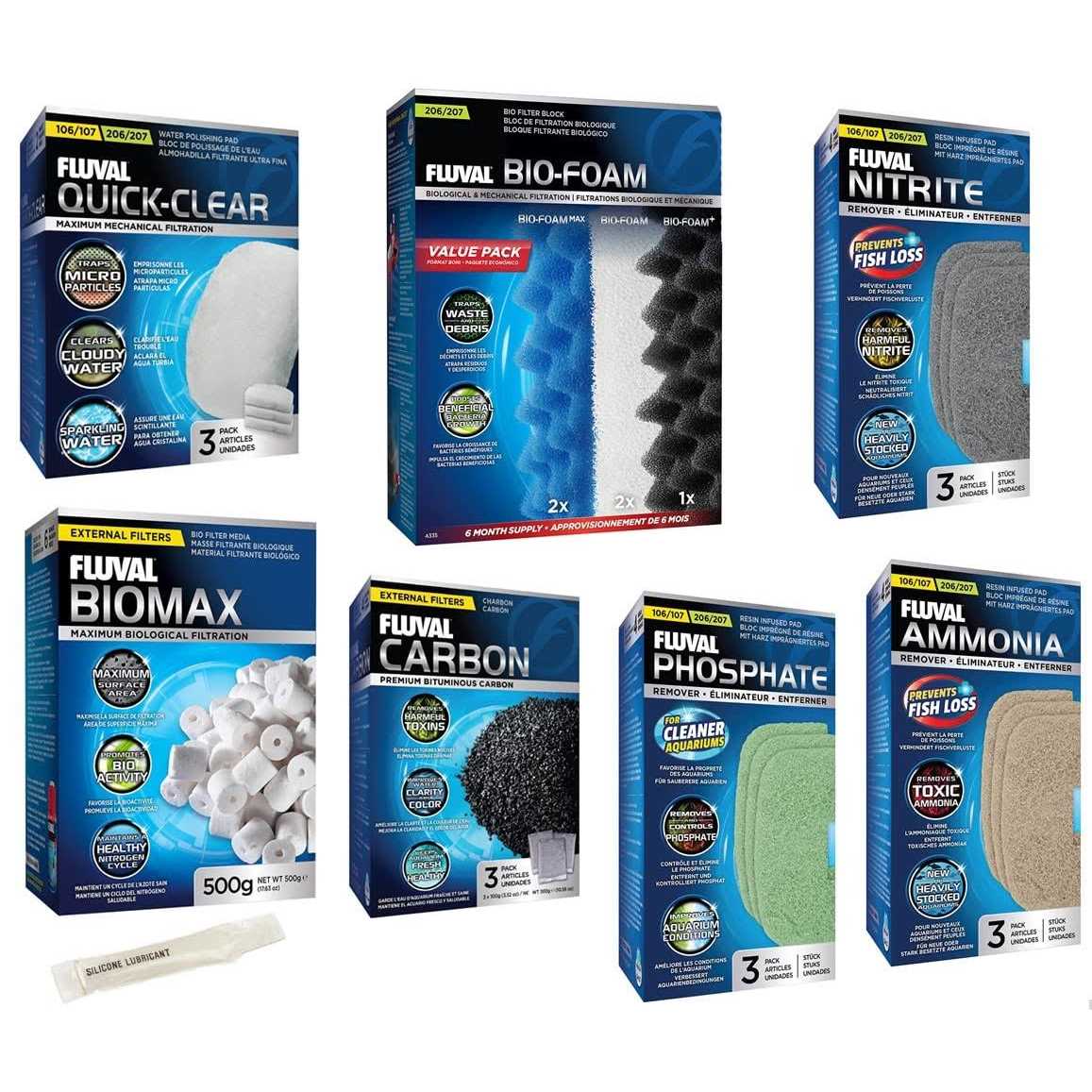 Inland Seas Fluval 206/207 Canister Filter Semi Annual Maintenance Kit Plus Package - Healthber