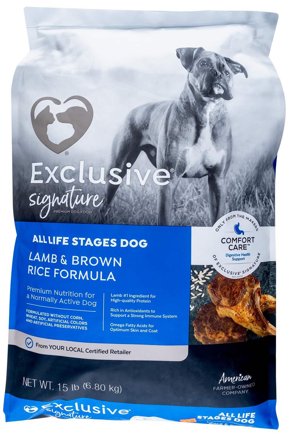 Purina Exclusive All Life Stages Dog Food, Lamb/Brown Rice - Healthber