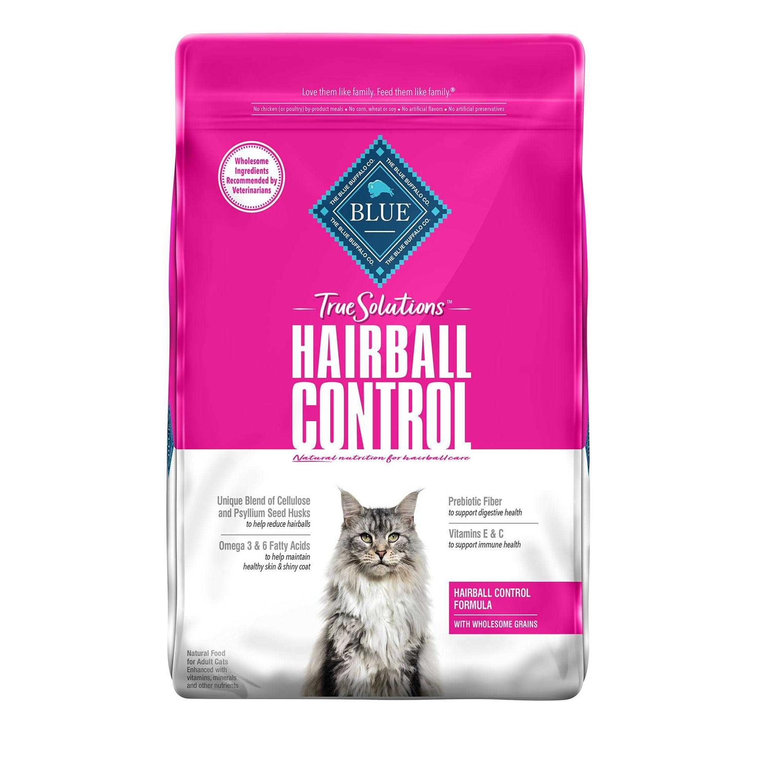 Blue Buffalo True Solutions Hairball Control Natural Adult Dry Cat Food - Healthber