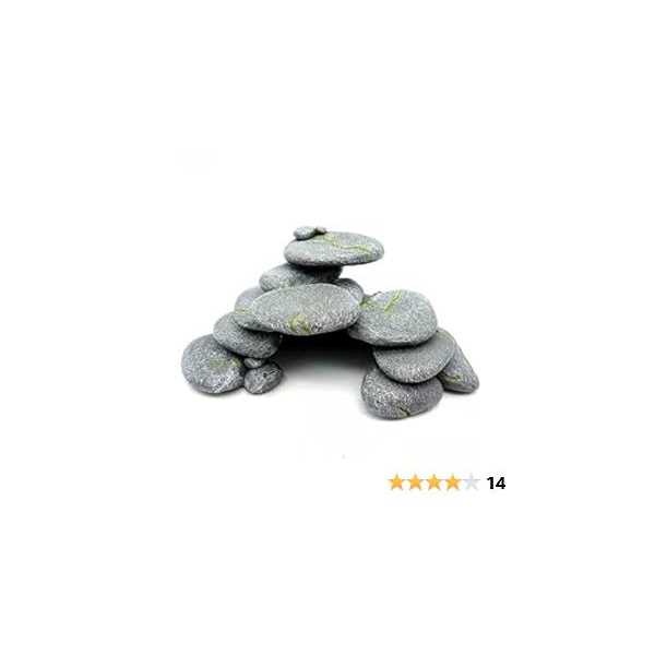 RunXF Simulation Cobblestone Fish Hideout Aquarium Decoration Reptile Hide Cave Betta Fish Pleco Cichlid Shrimp Hideaway - Healthber