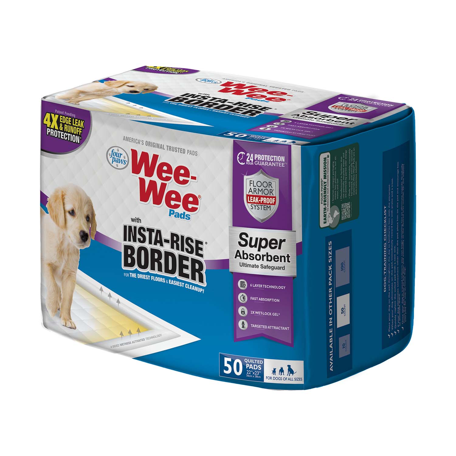 Wee-Wee Super Absorbent Dog Pee Pads with Insta-Rise Border - Healthber