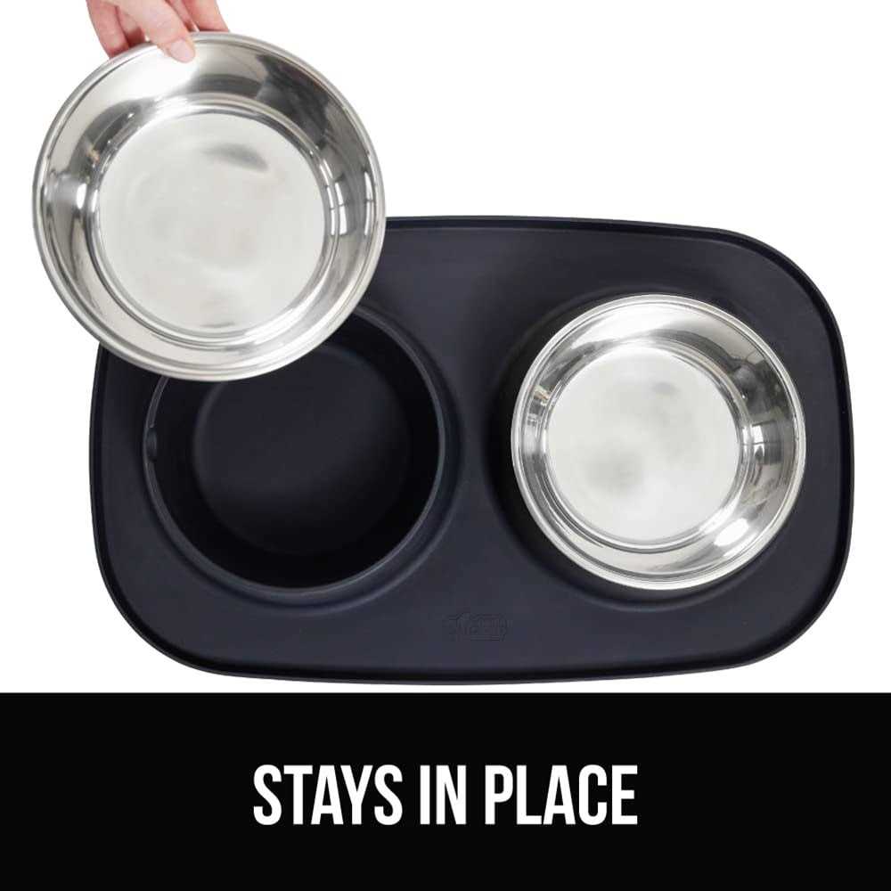Gorilla Grip 100% Waterproof BPA Free Cat and Dog Bowls Silicone Feeding Mat Set - Healthber