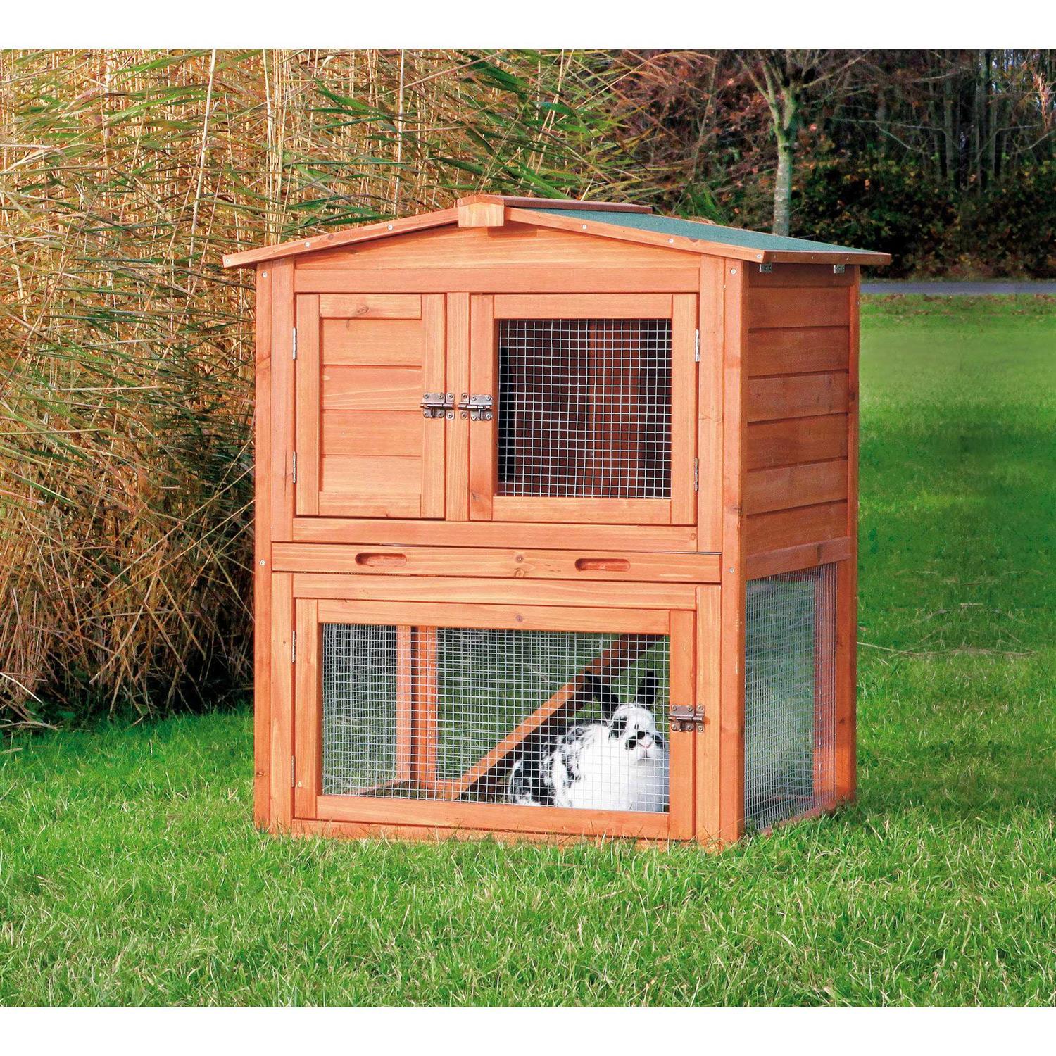 Trixie Rabbit Hutch with Peaked Roof - Healthber
