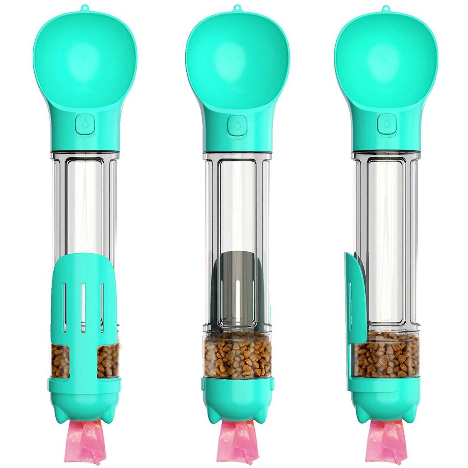 HANAMYA 3 in 1 Dog Travel Bottle Set, Drinking Feeder, Food Box and Trash Bag Storage - Healthber