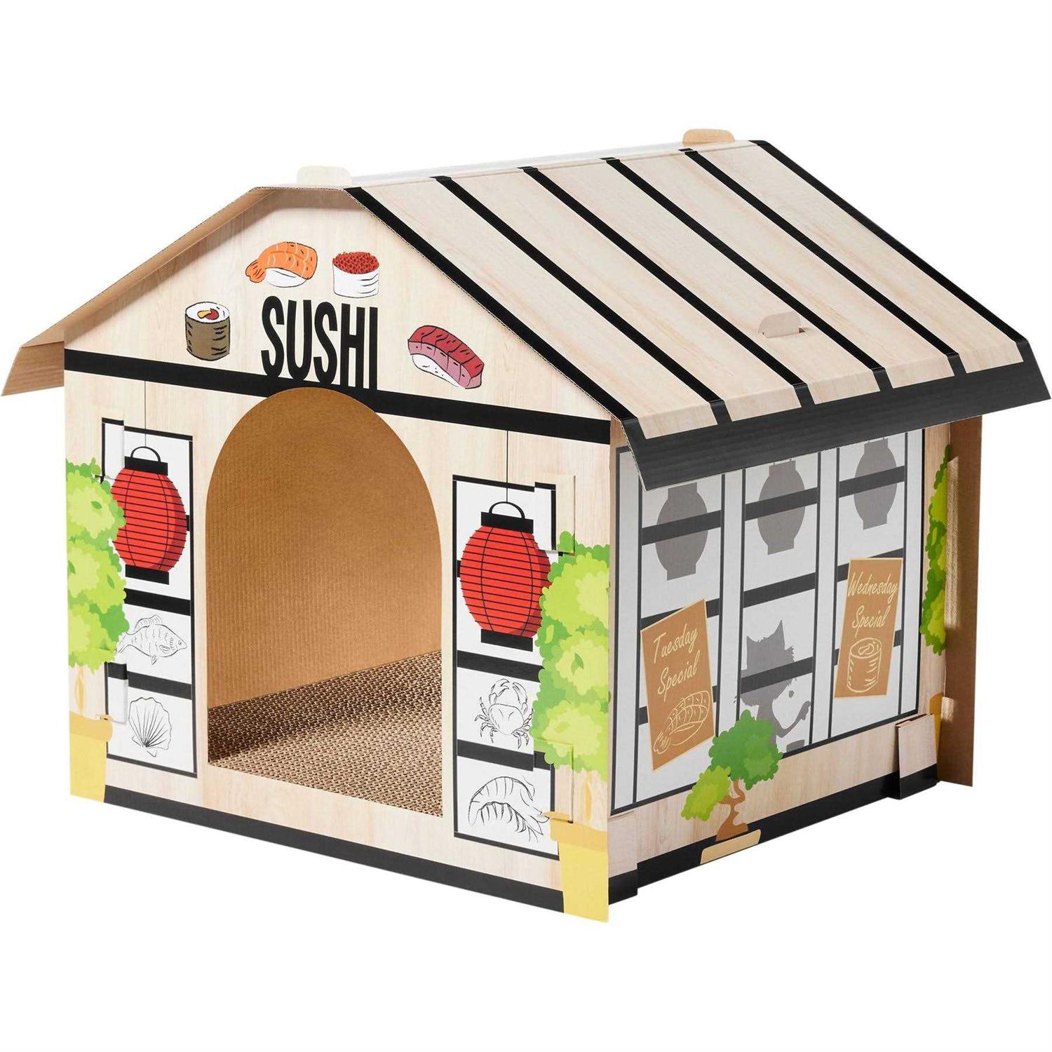 Frisco Sushi Shop Cardboard Cat House - Healthber