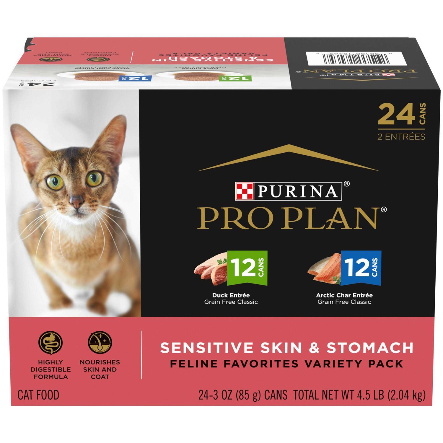 Purina Pro Plan Sensitive Skin & Stomach Wet Cat Food Variety Pack - Healthber