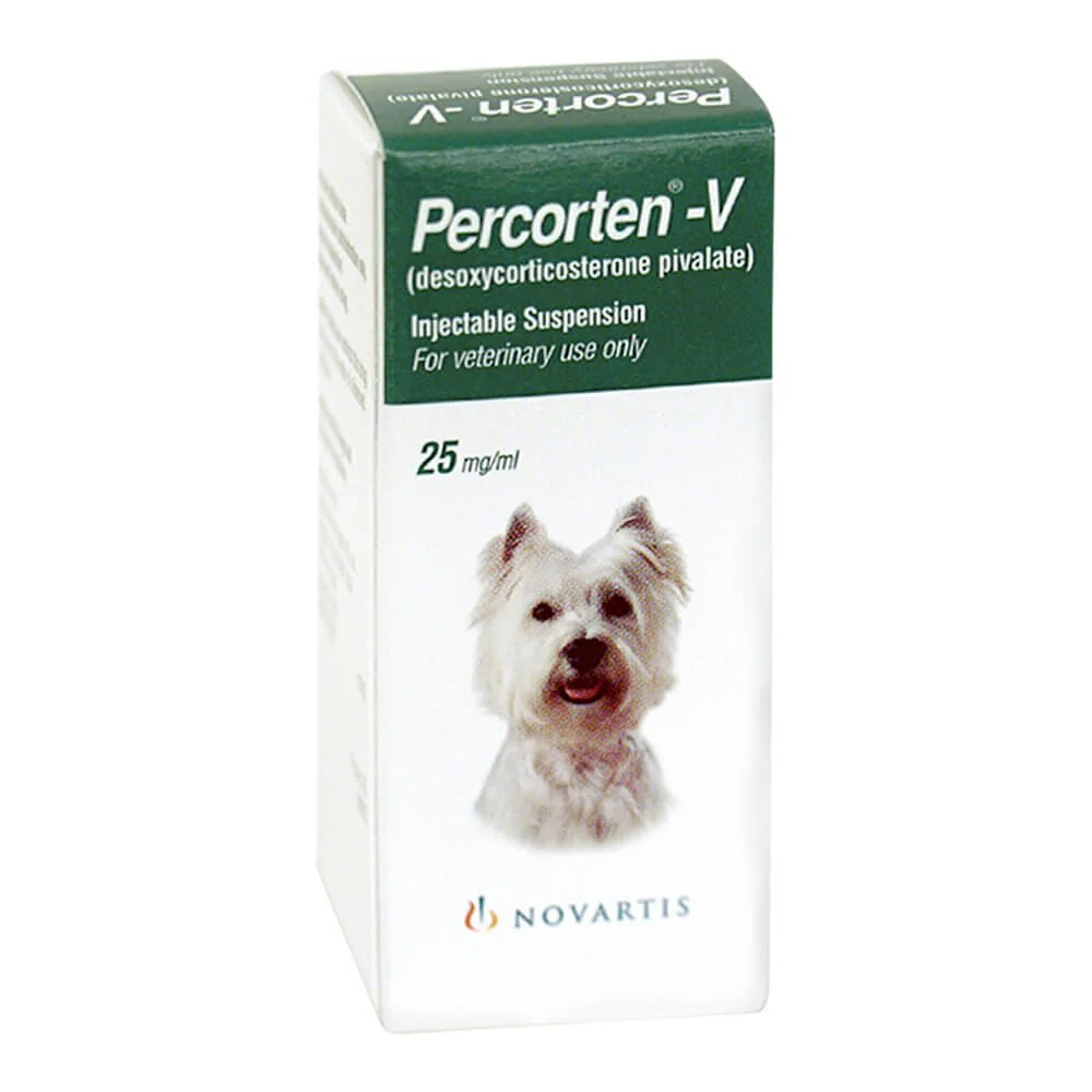 Rx Percorten-V for Dogs (desoxycorticosterone pivalate) Injectable Suspension, 25mg/mL, 4 mL Vial - Healthber