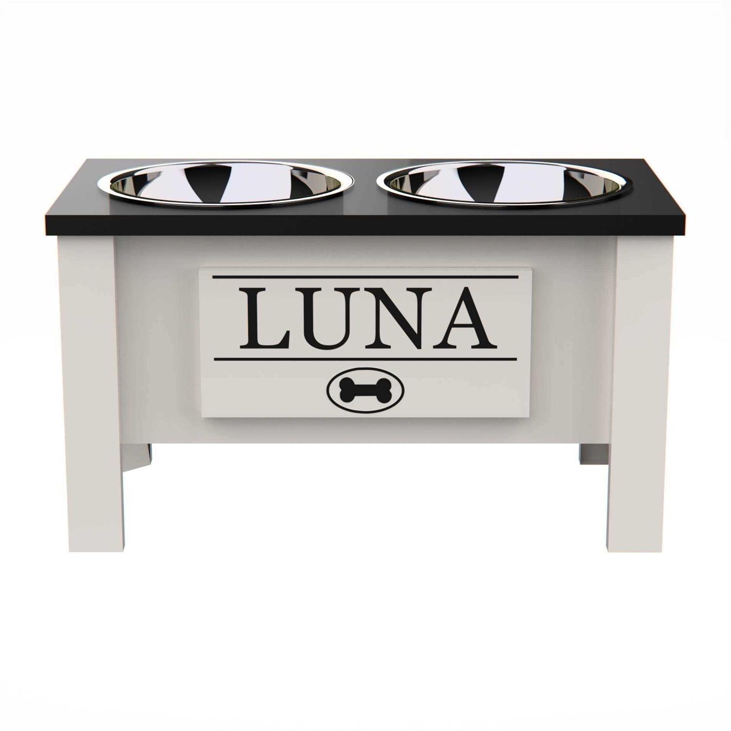 Groovethiswoodshop Personalized Elevated Dog Bowl Stand with Internal Storage - Healthber