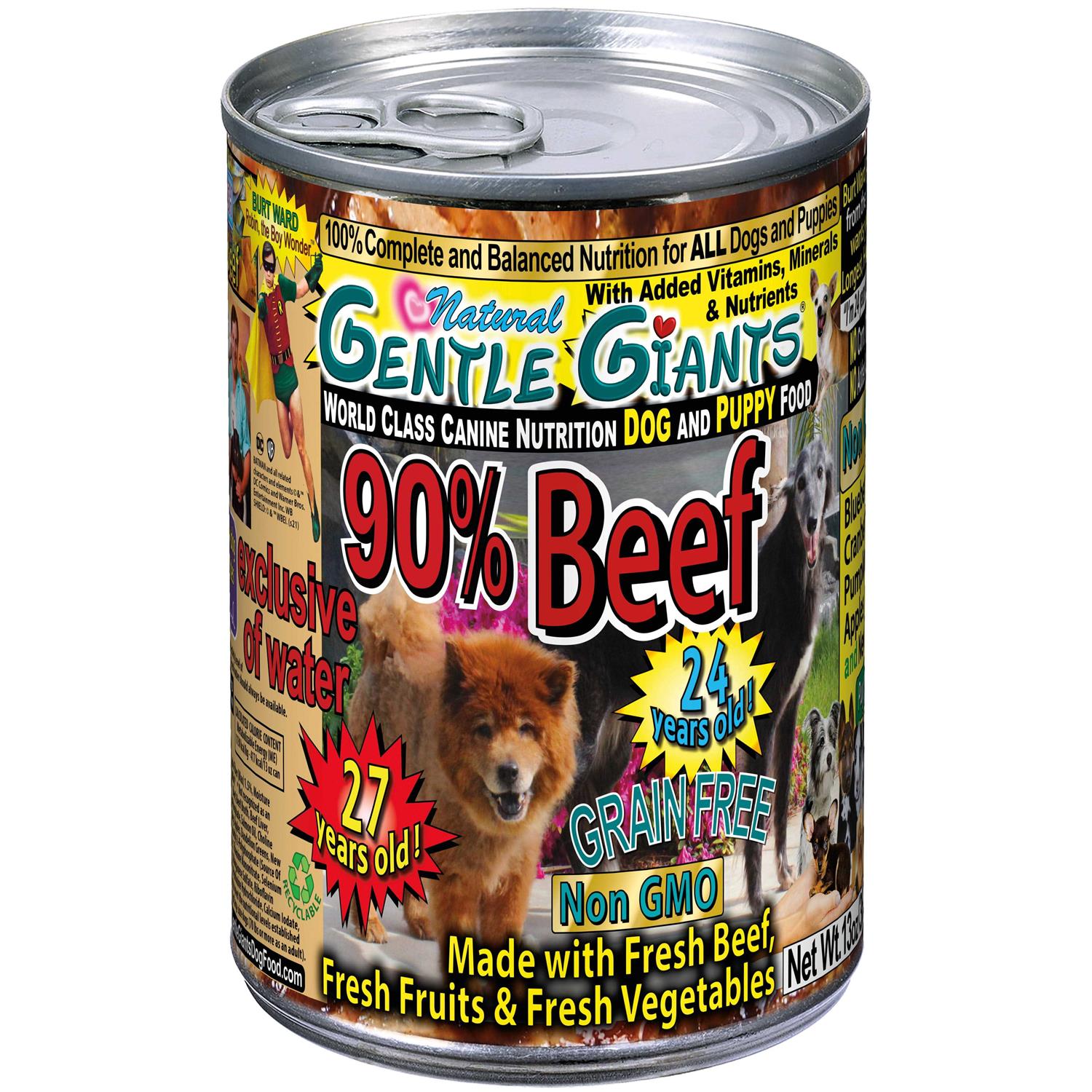 Gentle Giants Non-GMO Grain Free Beef Dog & Puppy Can Food - Healthber