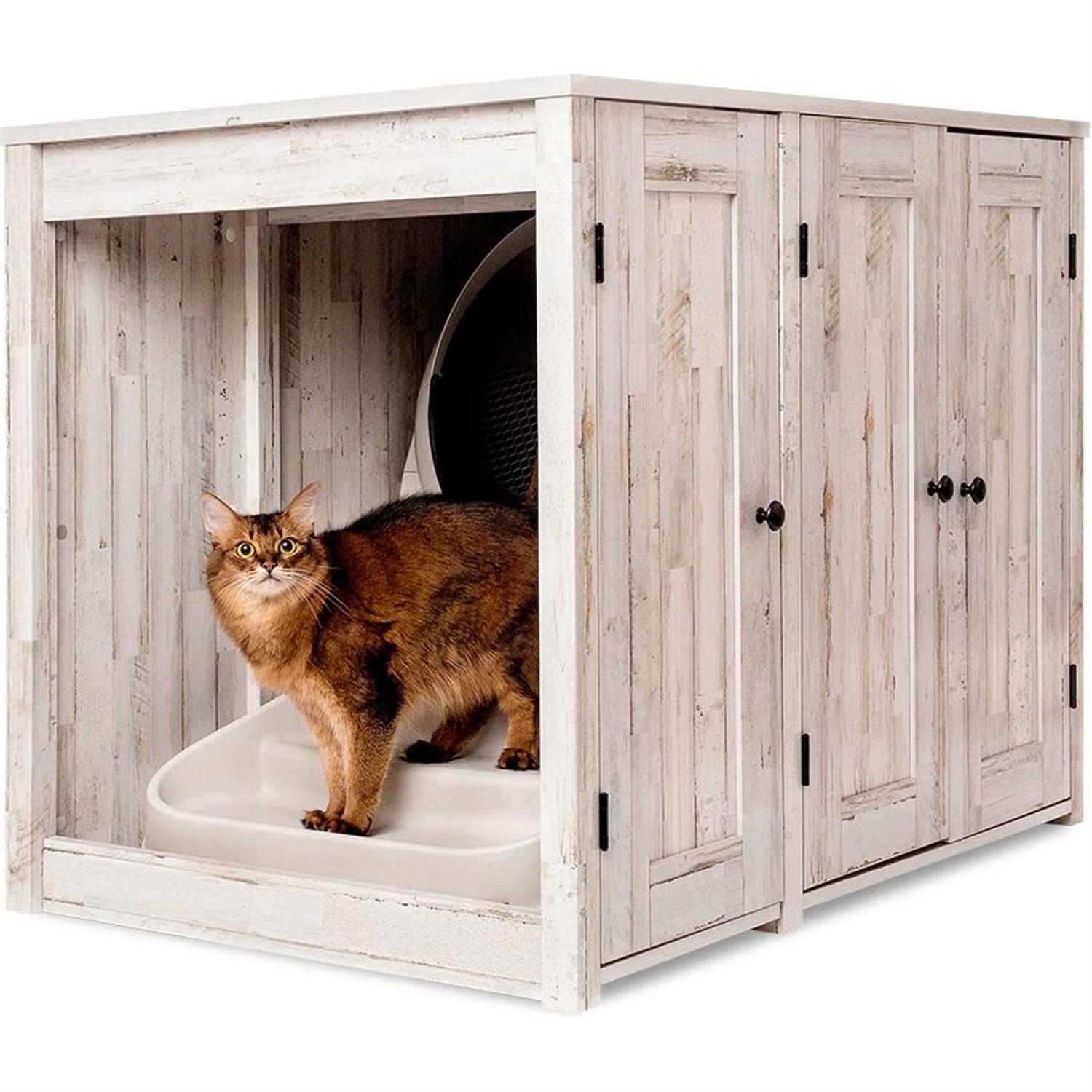 Whisker Litter-Robot Cat Litter Box Credenza Cat Cabinet - Healthber