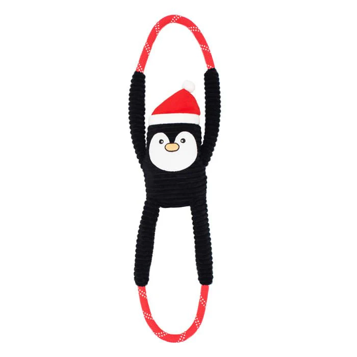 Zippy Paws Holiday RopeTugz Penguin - Healthber