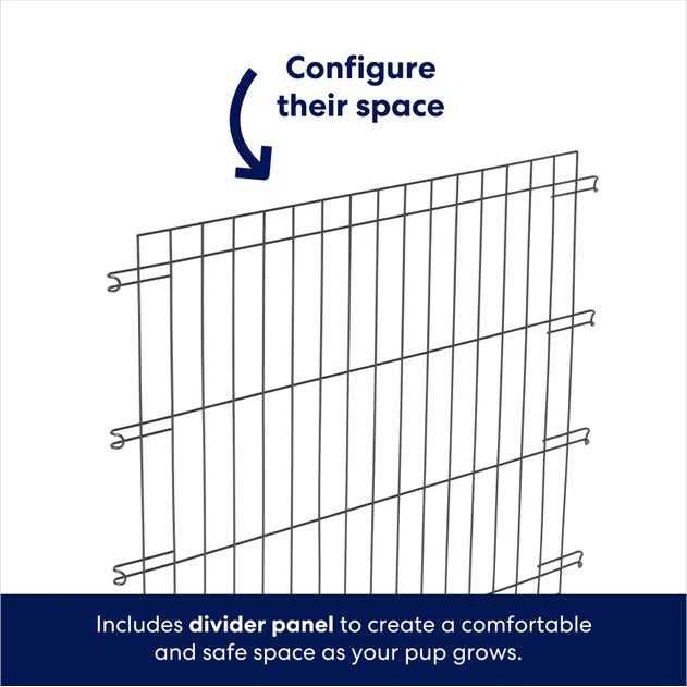 Frisco Enhanced Lock Double Door Fold Carry Wire Dog Crate Mat Kit - Healthber