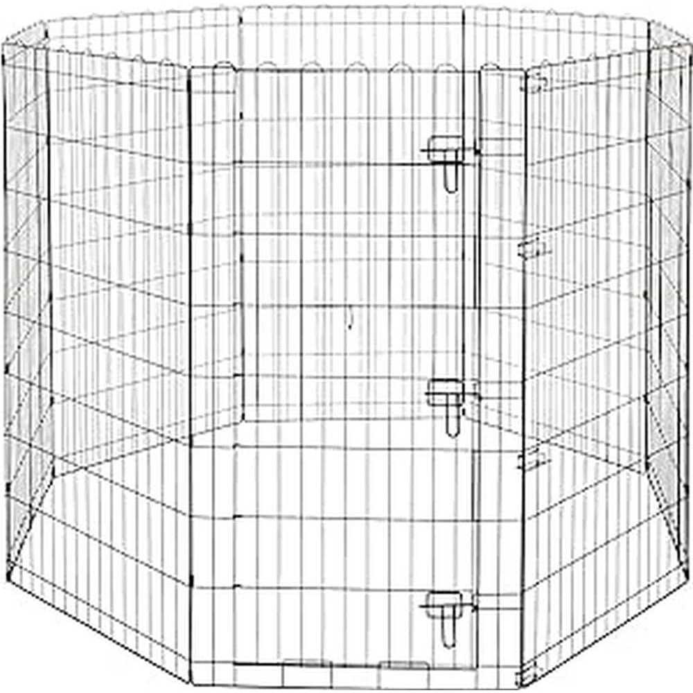 Basics Foldable Metal Pet Dog Exercise Fence Pen with Gate - Healthber