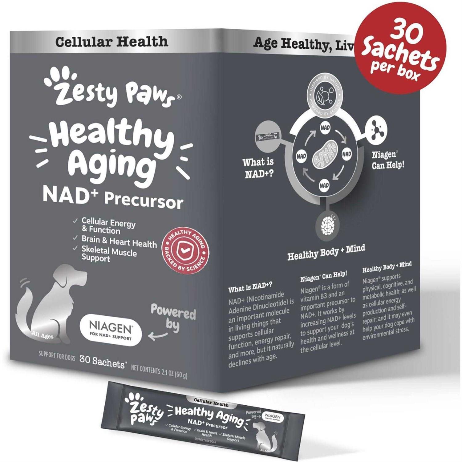 Zesty Paws Healthy Aging NAD+ Precursor Cellular Energy - Healthber
