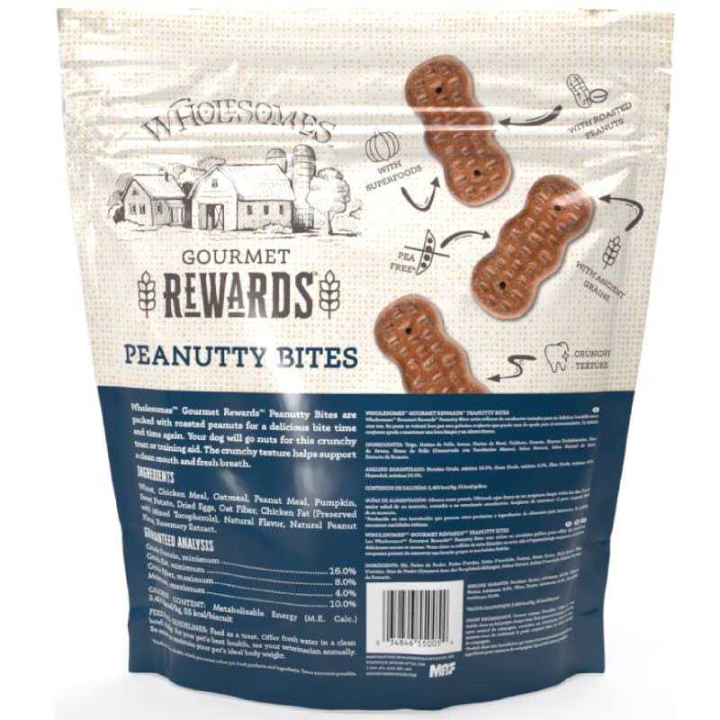 Wholesomes Gourmet Rewards Peanutty Bites Dog Treats - Healthber