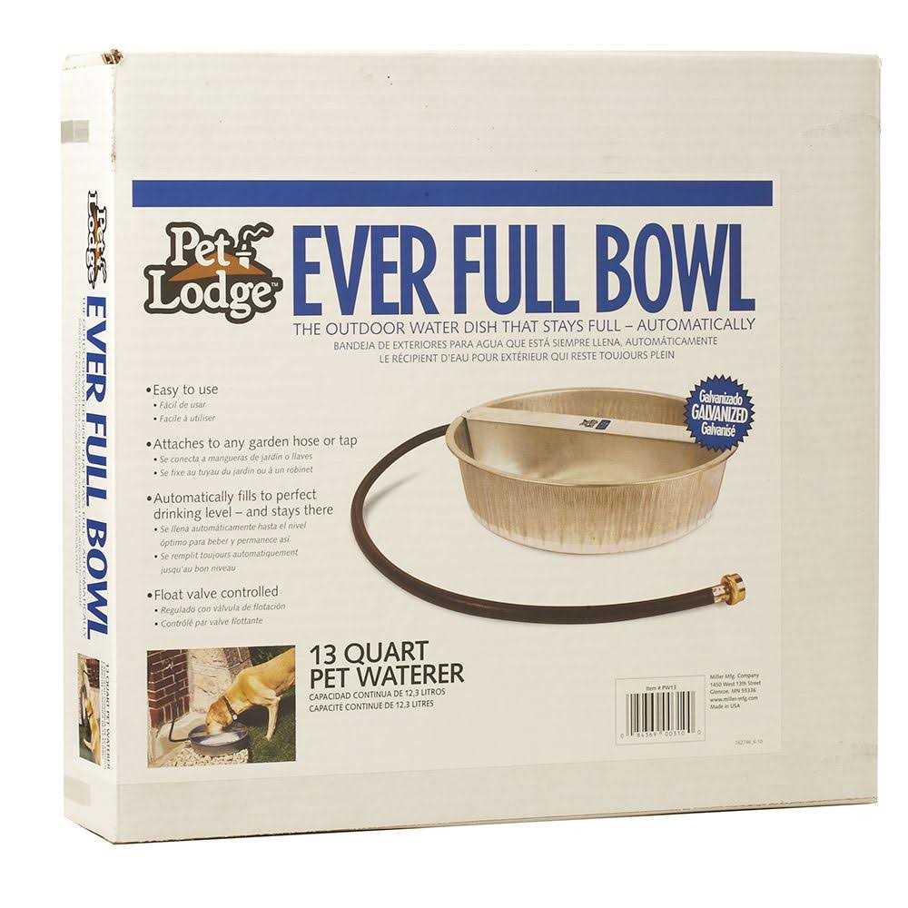 Pet Lodge Galvanized Ever Full Pet Bowl - Healthber