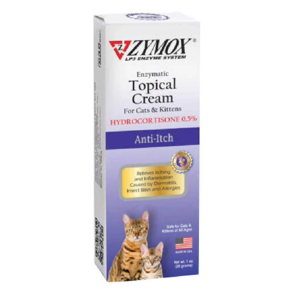 Zymox Cat/Kitten Topical Cream with .5% HC, 1 oz tube - Healthber