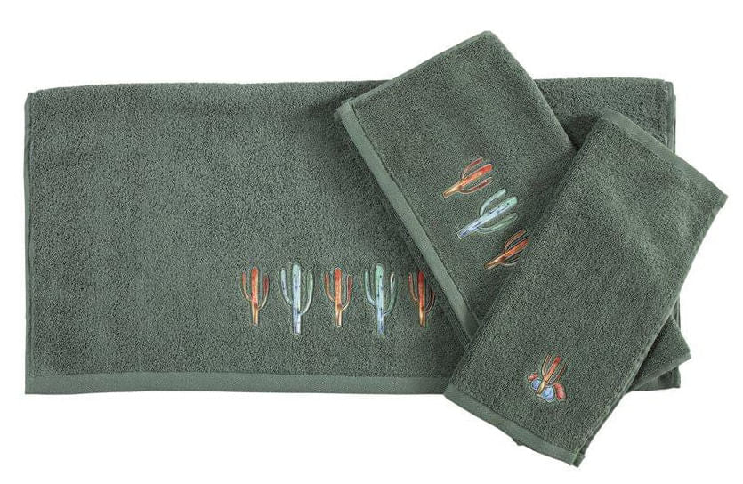 Serape Cactus 3 Piece Towel Set, Turquoise - Healthber