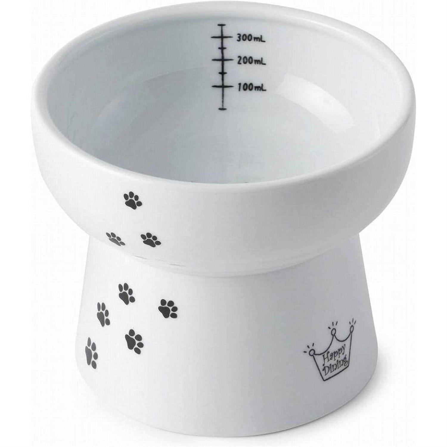 Necoichi Raised Cat Water Bowl, Elevated, with Measurement Lines, Dishwasher and Microwave Safe - Healthber