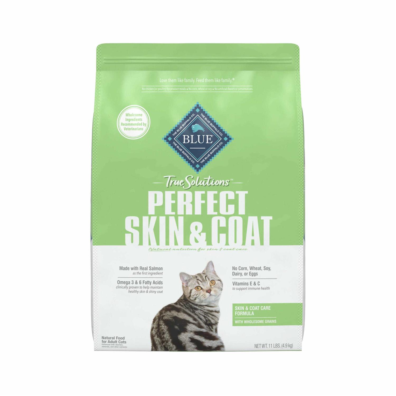 Blue Buffalo True Solutions Perfect Coat Natural Skin & Coat Care Adult Dry Cat Food - Healthber