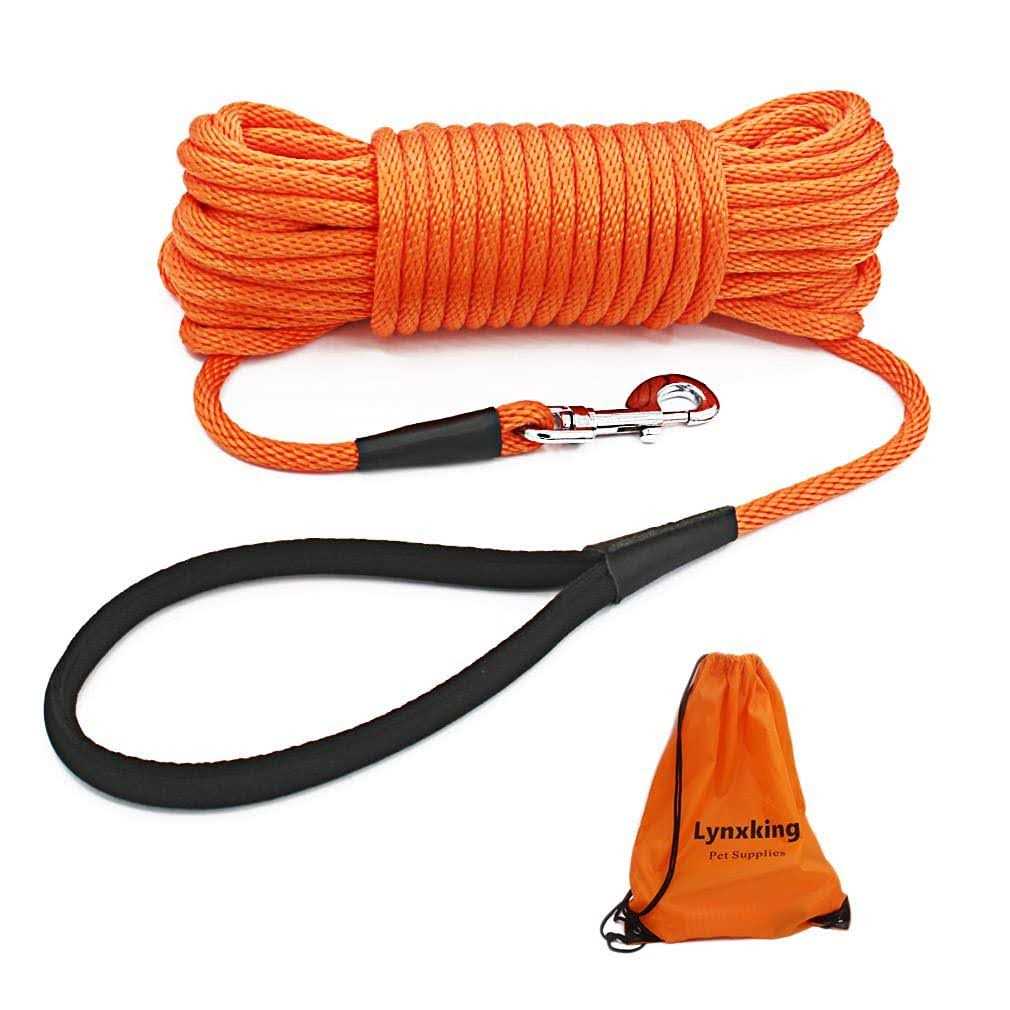 lynxking Check Cord Dog Leash Long Lead Training Tracking Line Comfortable Handle Heavy Duty Puppy Rope 10ft 15ft 30ft 50ft for Small Medium Large - Healthber