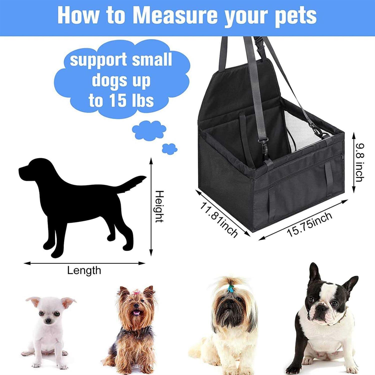 Pet Dog Car Seat, Breathable and Foldable Pet Car Basket, Pet Dog Booster Portable Seat, Suitable for Small and - Healthber