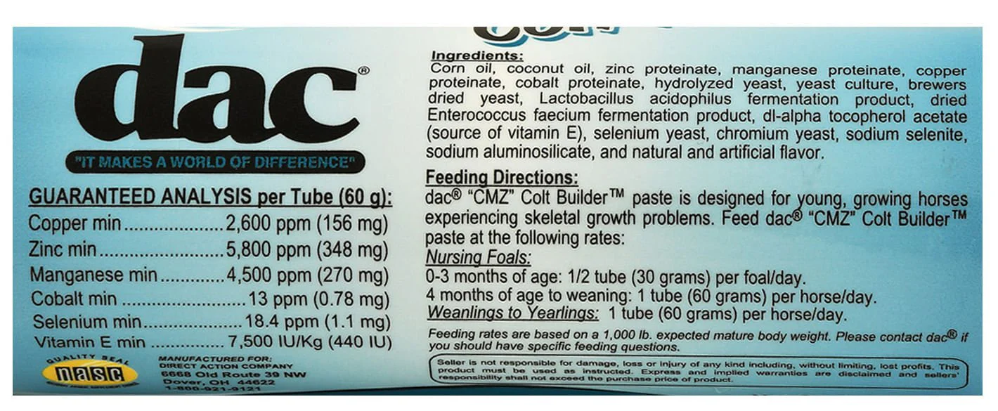 CMZ Colt Builder Paste, 60 gm - Healthber