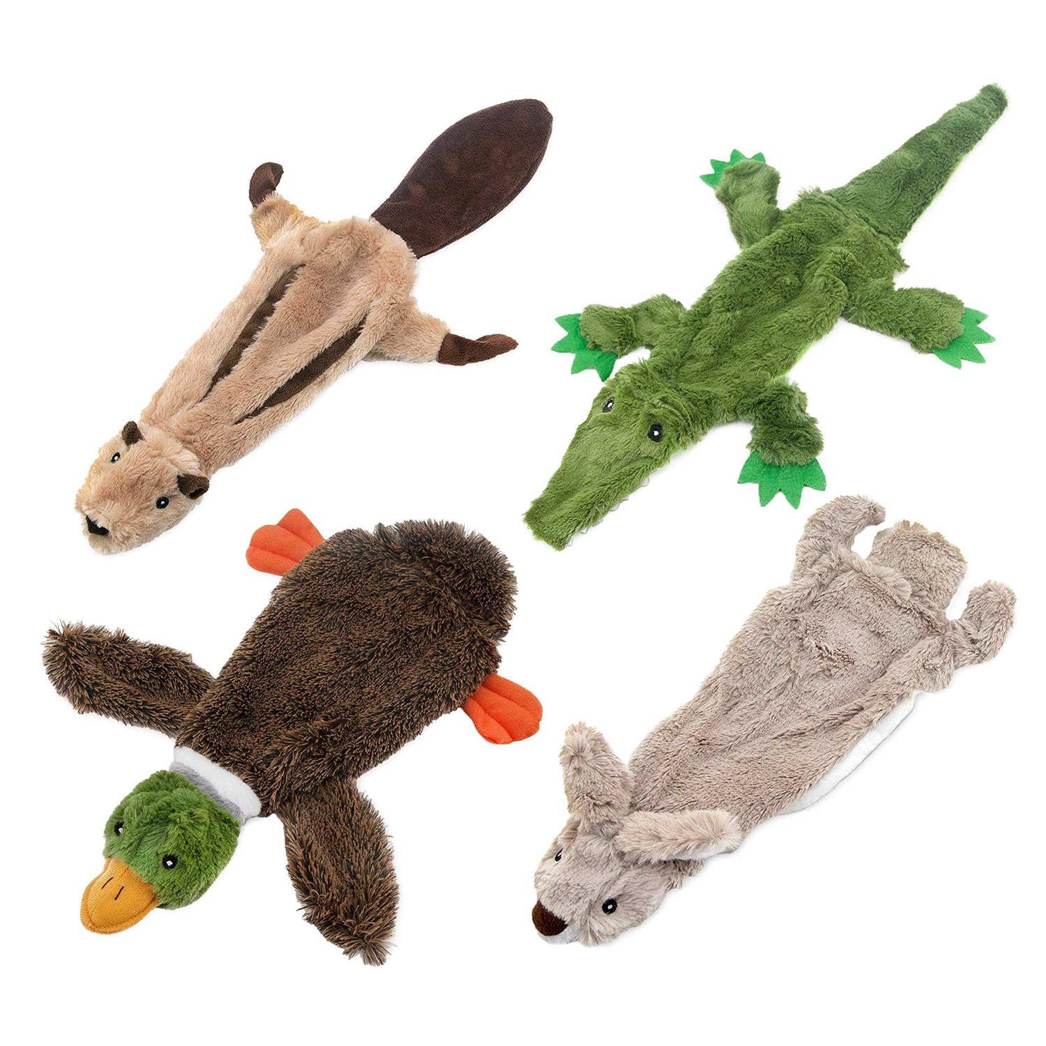 Best Pet Supplies 2-in-1 Stuffless Squeaky Dog Toys with Soft, Durable Fabric for Small - Healthber