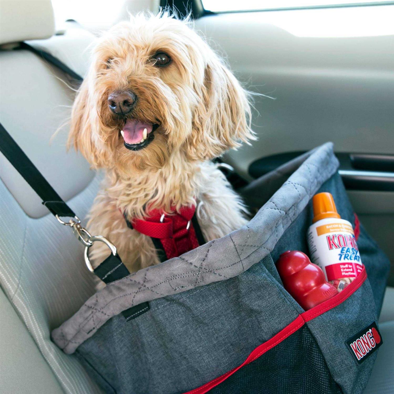 KONG Secure Dog Car Booster Seat with Built-In Tether - Healthber