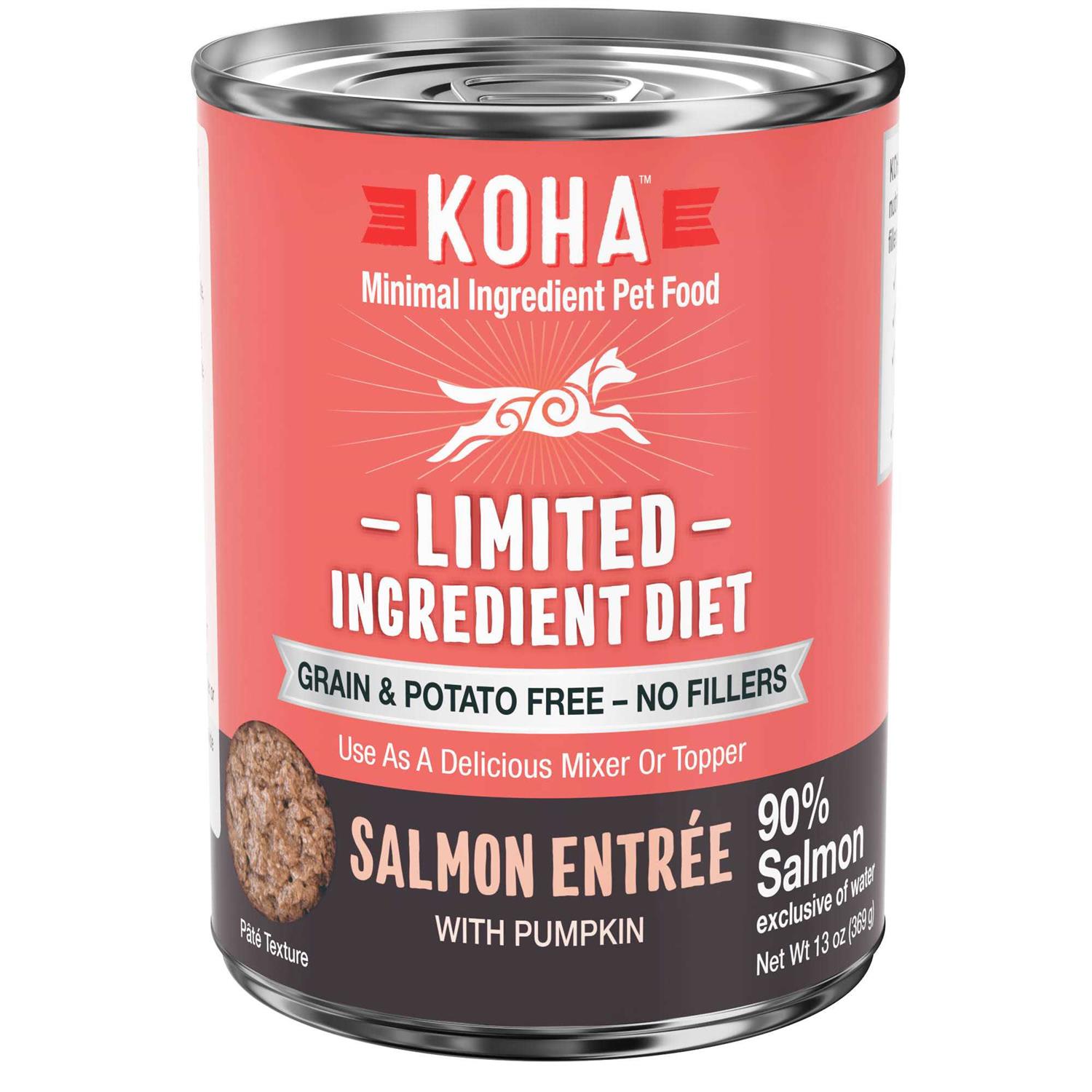 Koha Grain & Potato Free Limited Ingredient Diet Salmon Entree with Pumpkin Canned Dog Food - Healthber