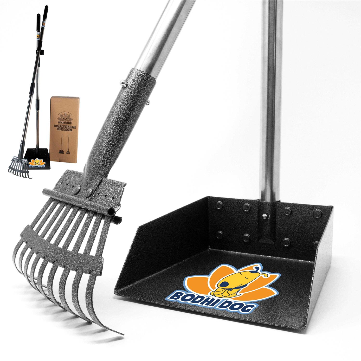 Bodhi Dog Metal Long Handle Tray and Rake Pooper Scooper Small, Medium, Large, XL Pets - Healthber