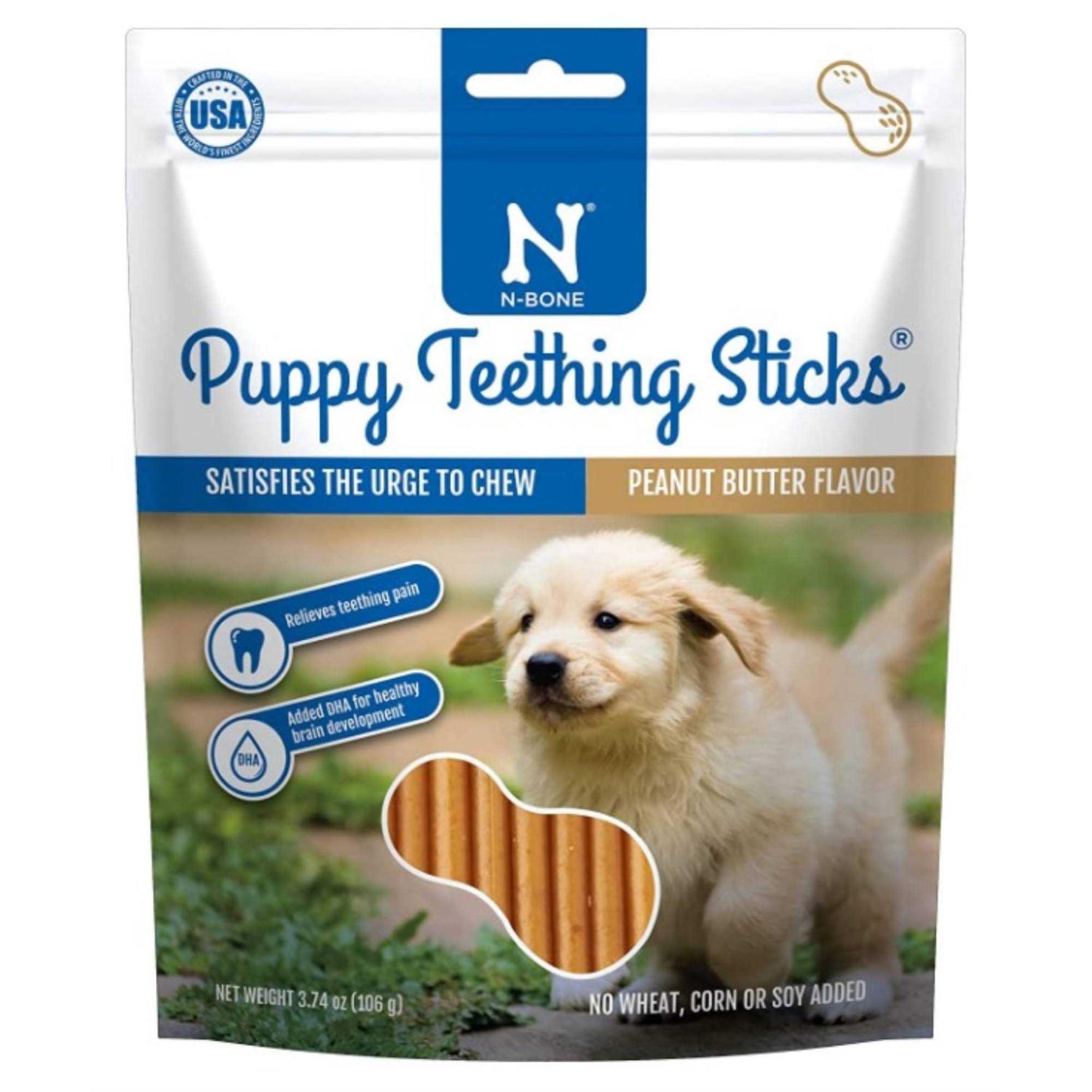 N-Bone Puppy Teething Sticks Peanut Butter Flavor - Healthber