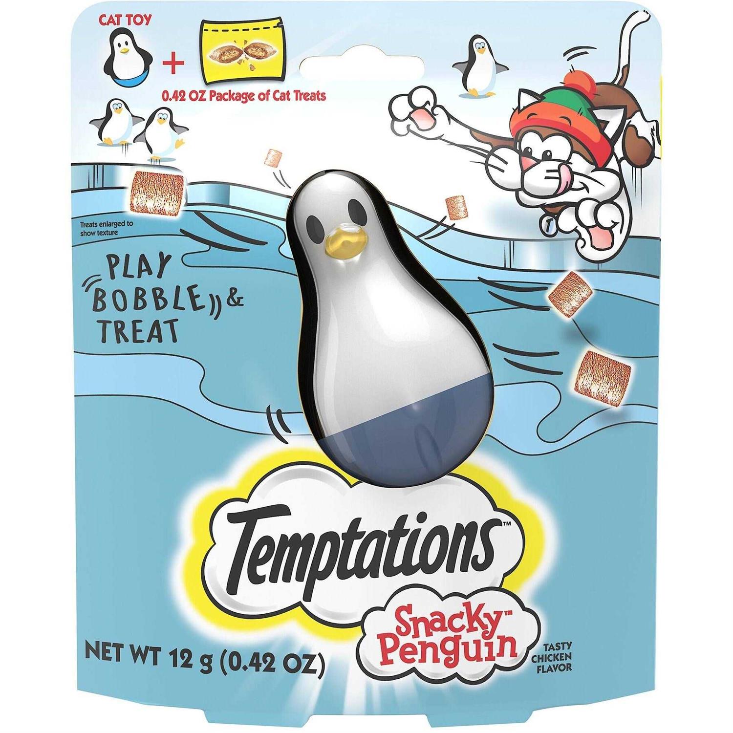 Temptations Snacky Penguin Treat Dispensing Cat Toy - Healthber