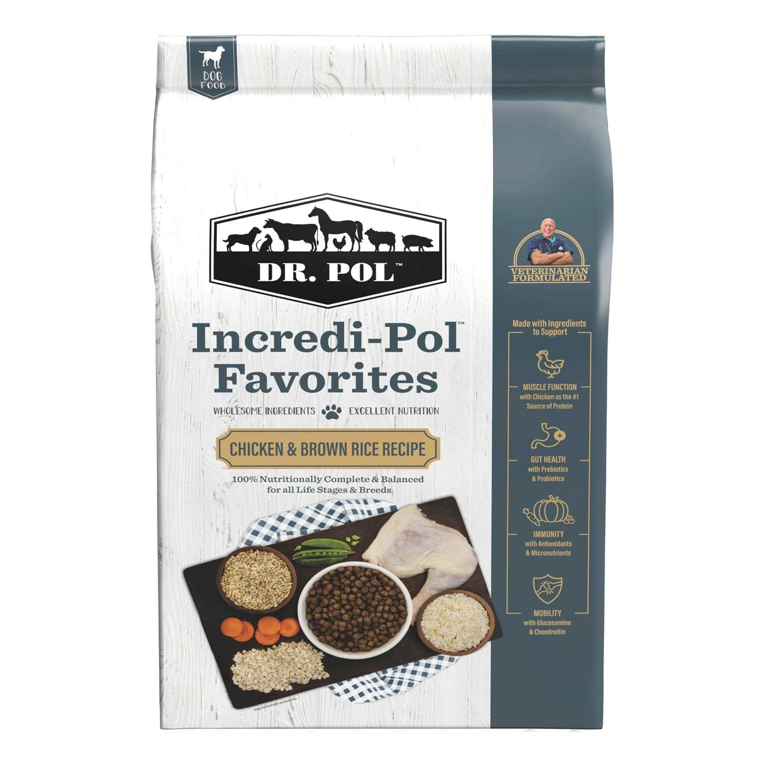 Dr. Pol Incredi-Pol Favorites Chicken & Brown Rice Dog Food - Healthber