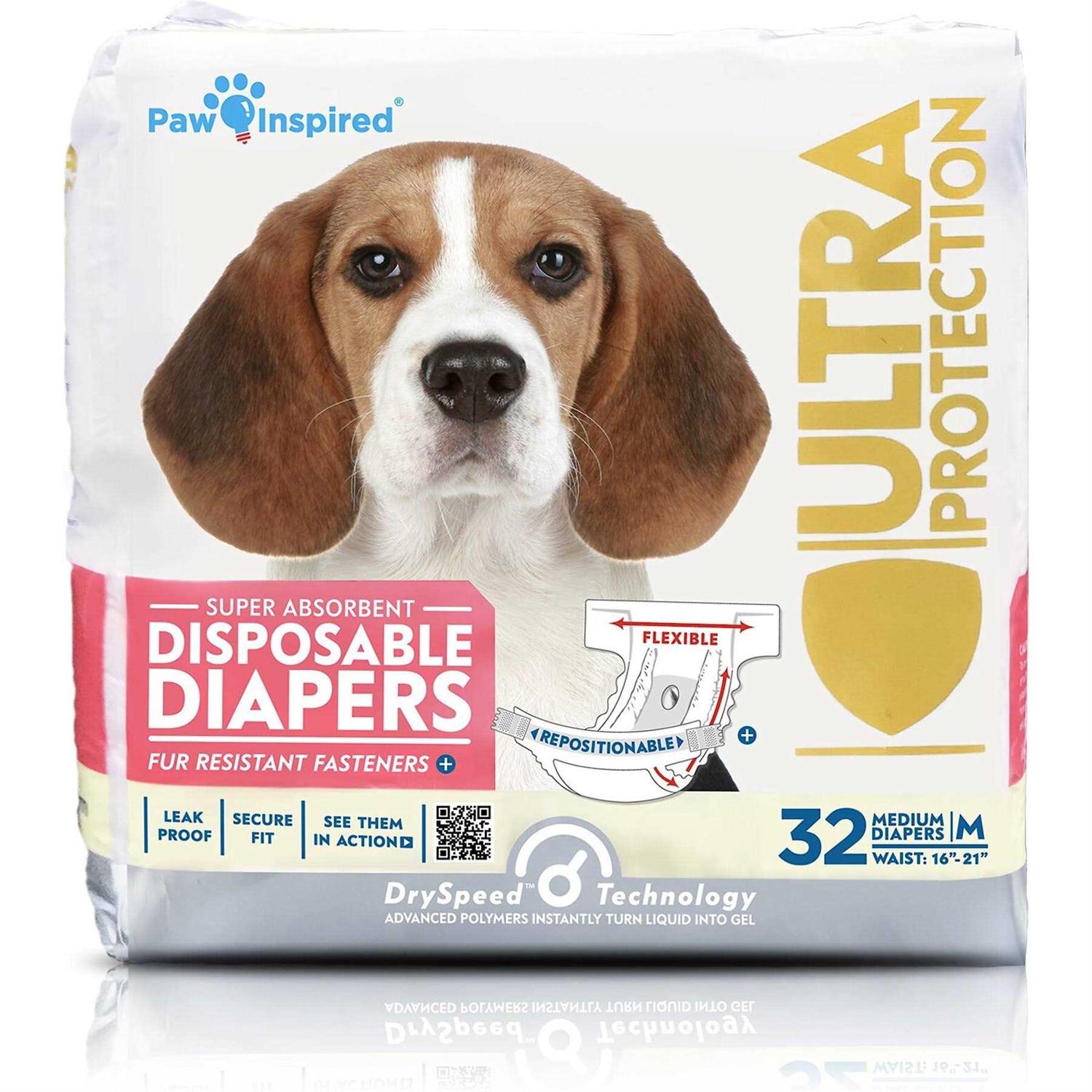 Paw Inspired Disposable Dog Diapers Female Dog Diapers Ultra Protection - Healthber
